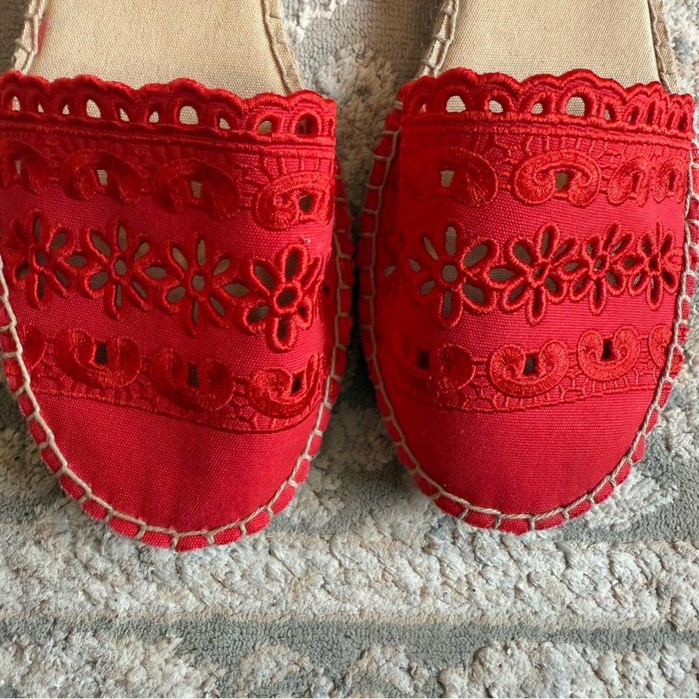 Talbots Red Espadrille Sandals Size 9.5M - Picture 3 of 7